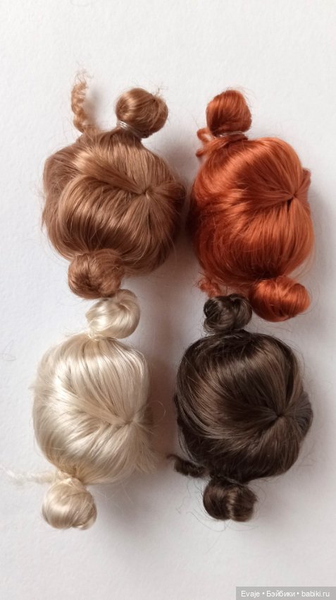 Парики 5-6" — Бобышки с локонами, 4 цвета