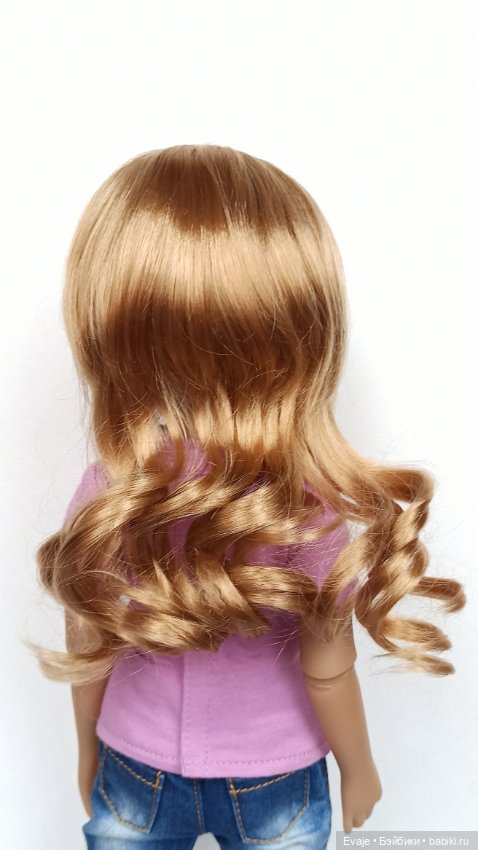 Парик 8-9" - Каскад с локонами, подходит Ruby Red 37 см, Meadow dolls 28 см, Вихтель (фото 4)