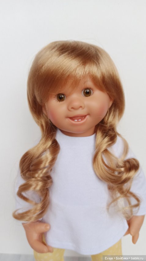 Парик 8-9" - Каскад с локонами, подходит Ruby Red 37 см, Meadow dolls 28 см, Вихтель (фото 5)