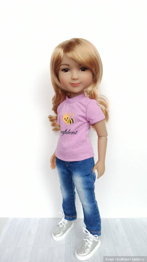 Парик 8-9" - Каскад с локонами, подходит Ruby Red 37 см, Meadow dolls 28 см, Вихтель