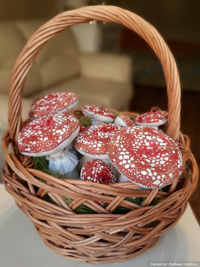 Текстильные мухоморы — Авторские игрушки