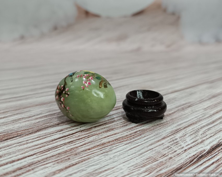 Мини яйцо оникс с ручной росписью (фото 7)