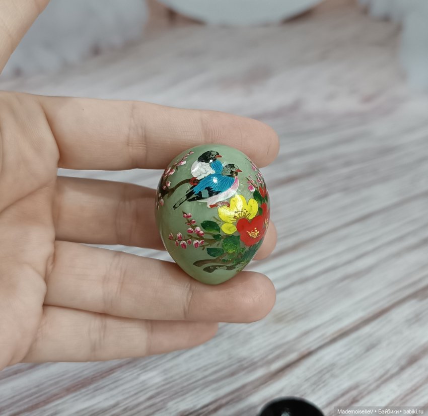 Мини яйцо оникс с ручной росписью