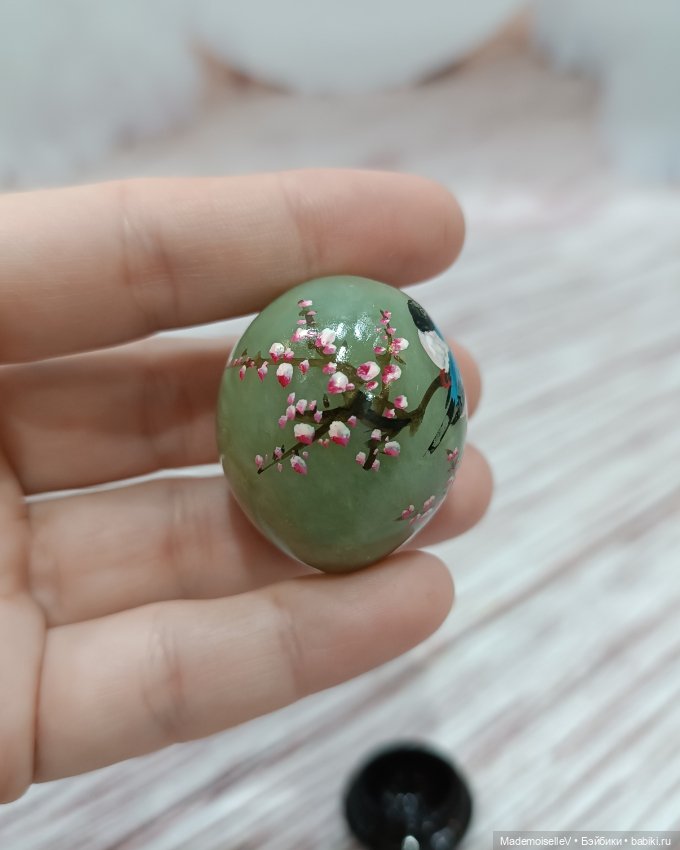 Мини яйцо оникс с ручной росписью