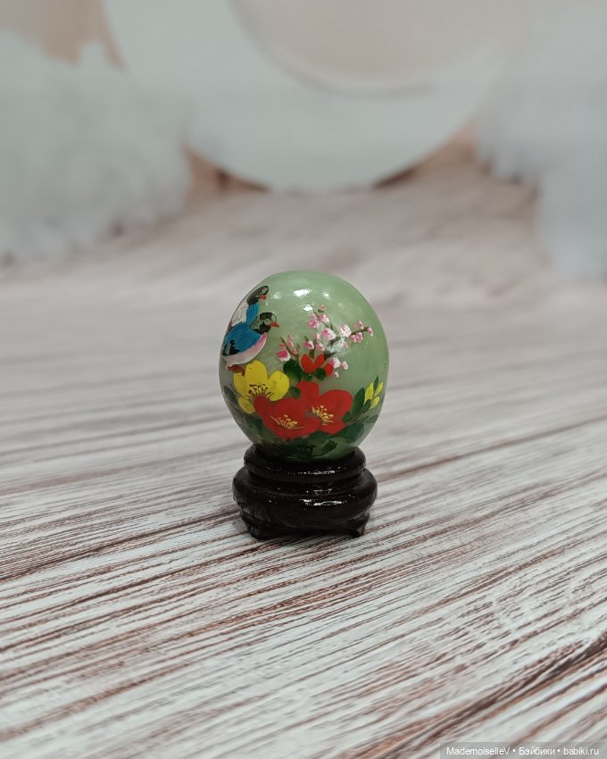 Мини яйцо оникс с ручной росписью (фото 5)