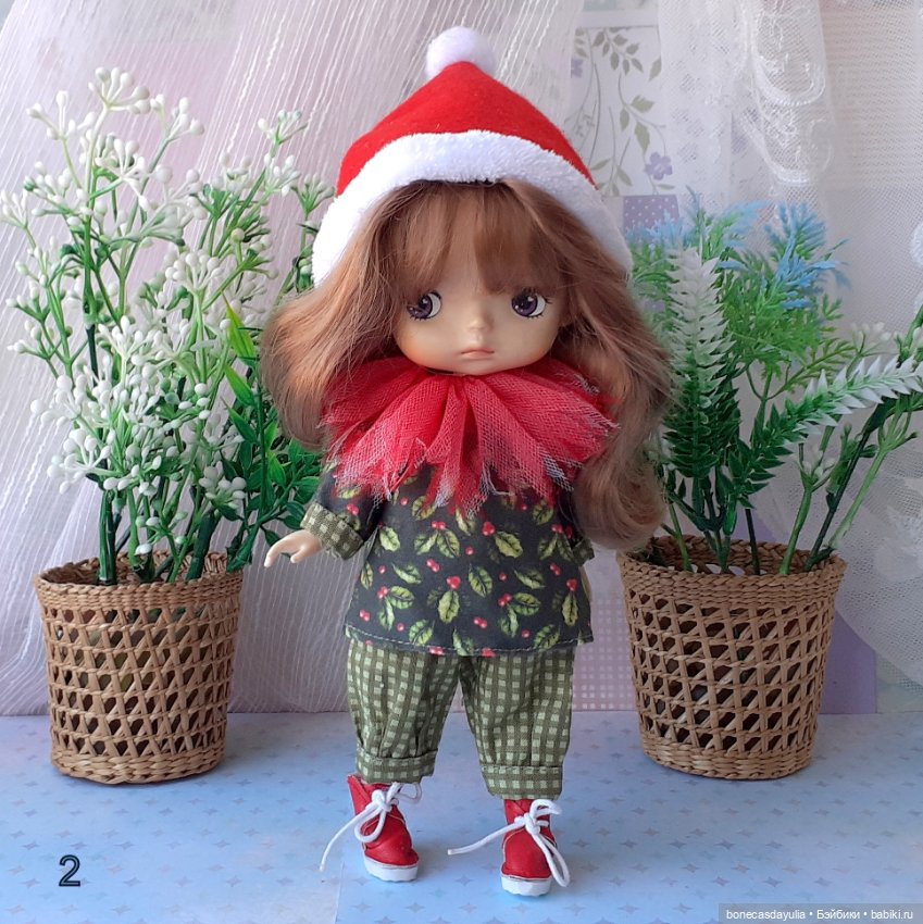 Новогодние комплекты одежды для кукол Монст/ Xiaomi Monst Doll. Рождественский гномик/эльф (фото 4)