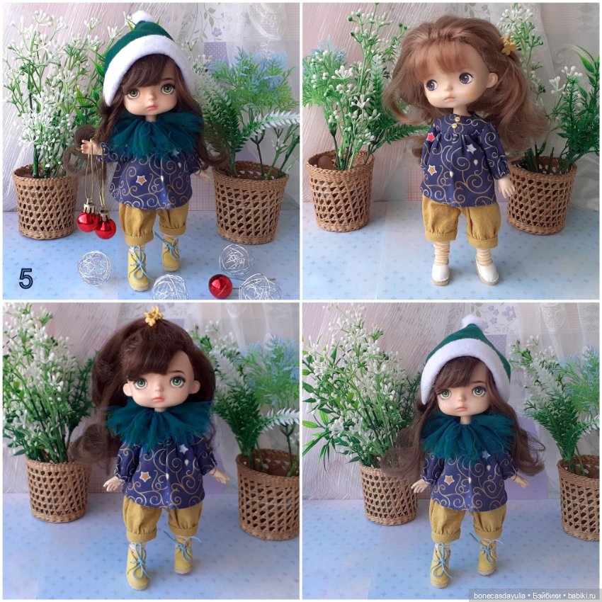 Новогодние комплекты одежды для кукол Монст/ Xiaomi Monst Doll. Рождественский гномик/эльф