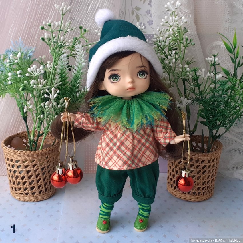 Новогодние комплекты одежды для кукол Монст/ Xiaomi Monst Doll. Рождественский гномик/эльф (фото 2)