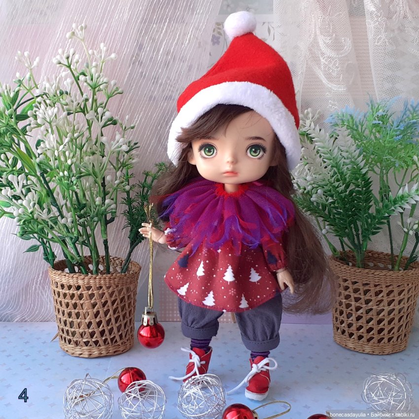 Новогодние комплекты одежды для кукол Монст/ Xiaomi Monst Doll. Рождественский гномик/эльф (фото 8)