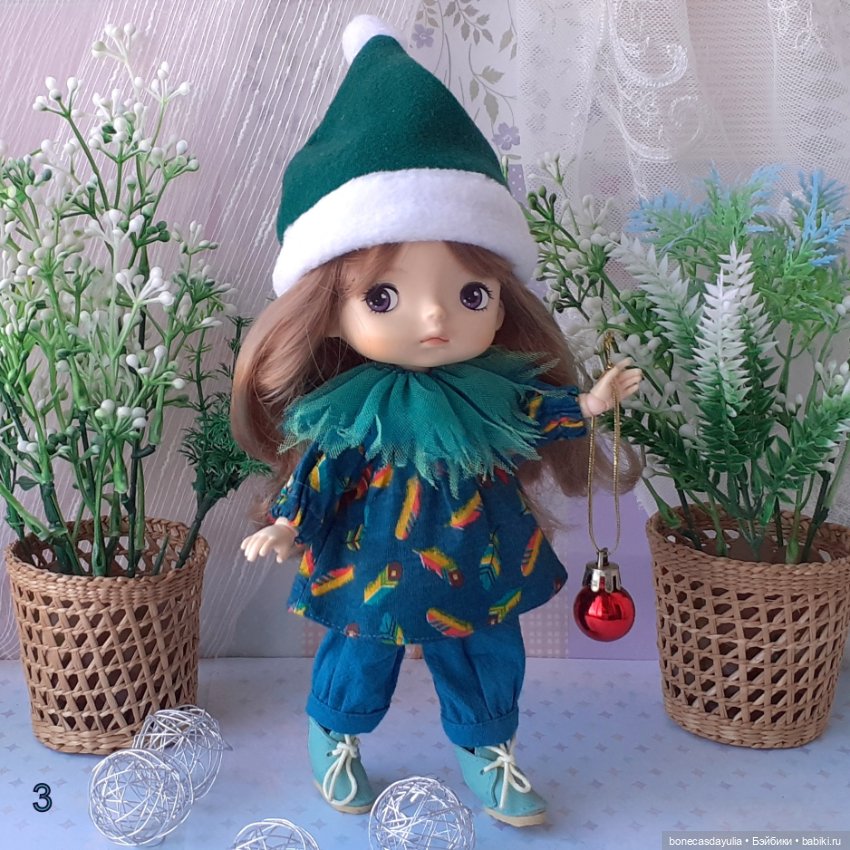 Новогодние комплекты одежды для кукол Монст/ Xiaomi Monst Doll. Рождественский гномик/эльф (фото 6)