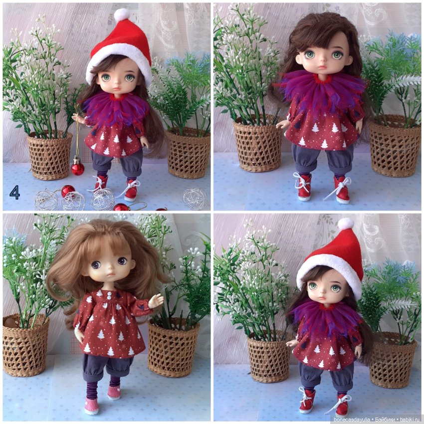 Новогодние комплекты одежды для кукол Монст/ Xiaomi Monst Doll. Рождественский гномик/эльф (фото 9)