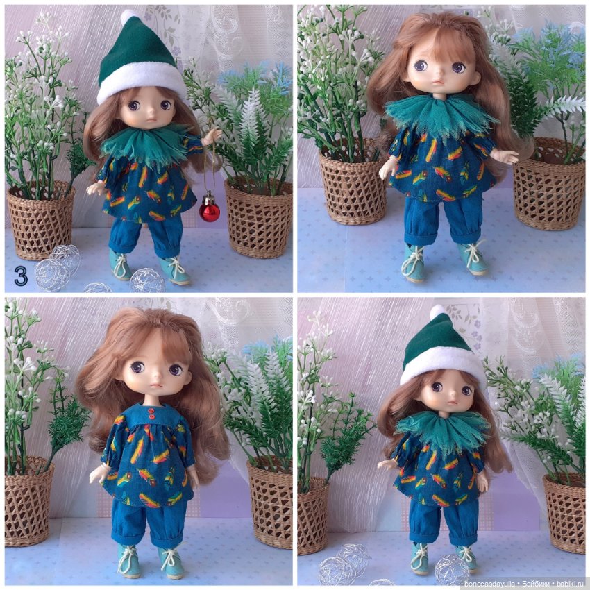 Новогодние комплекты одежды для кукол Монст/ Xiaomi Monst Doll. Рождественский гномик/эльф (фото 7)