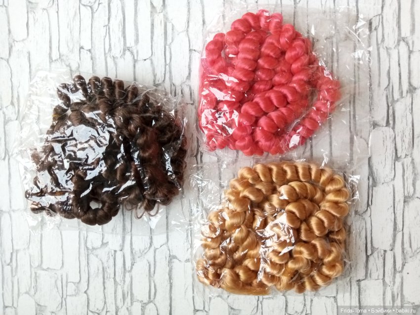 Волосы для куклы кукольные трессы Кудри для прошивки или паричка
