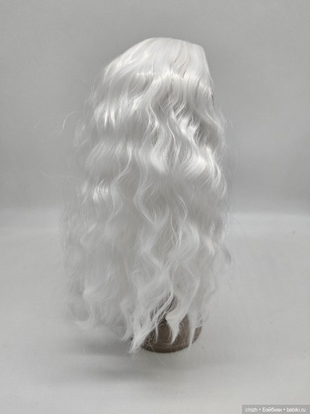Парик для кукол, волосы волнистые, цв.белый (803), обхват головы 27см П-50 (фото 3)