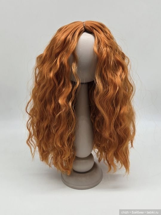 Парик для кукол, волосы волнистые, цв.рыжий (8W), обхват головы 27см П-50 (фото 4)