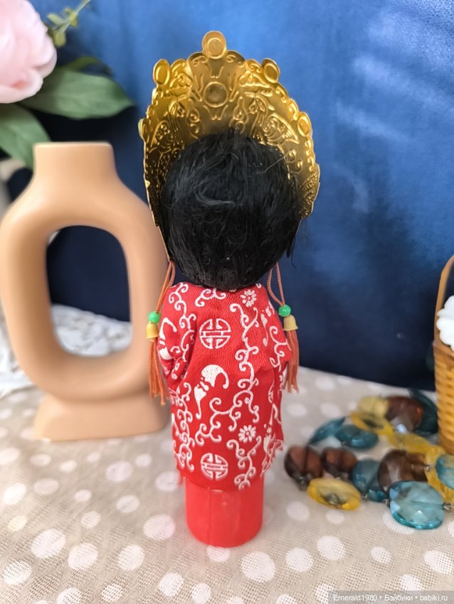 Деревянная кукла Кореянка Винтаж (фото 3)