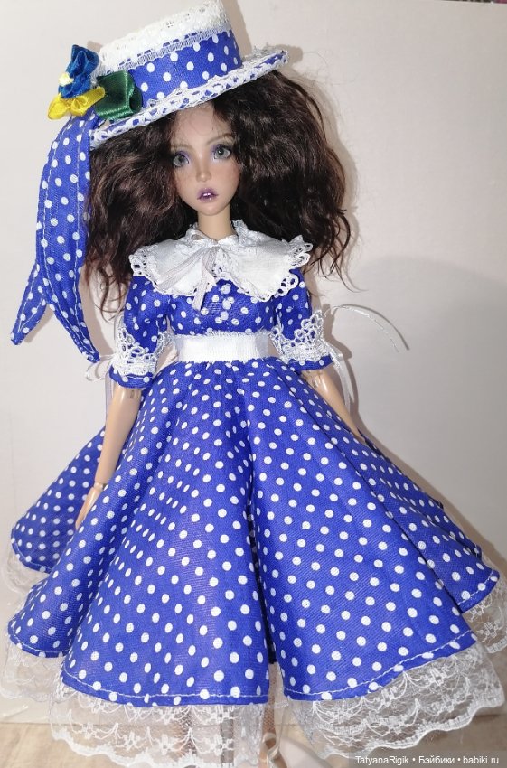 Платье в горошек для куклы параметров минифи (фото 3)