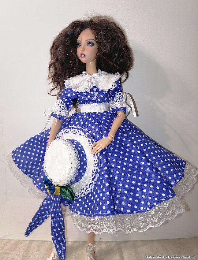 Платье в горошек для куклы параметров минифи (фото 7)