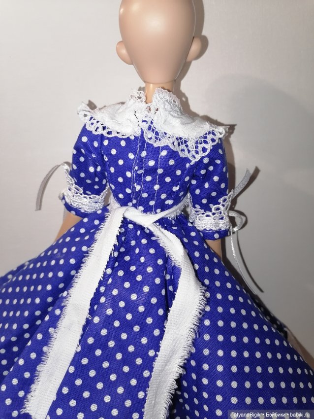 Платье в горошек для куклы параметров минифи (фото 8)