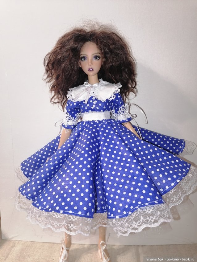 Платье в горошек для куклы параметров минифи (фото 2)