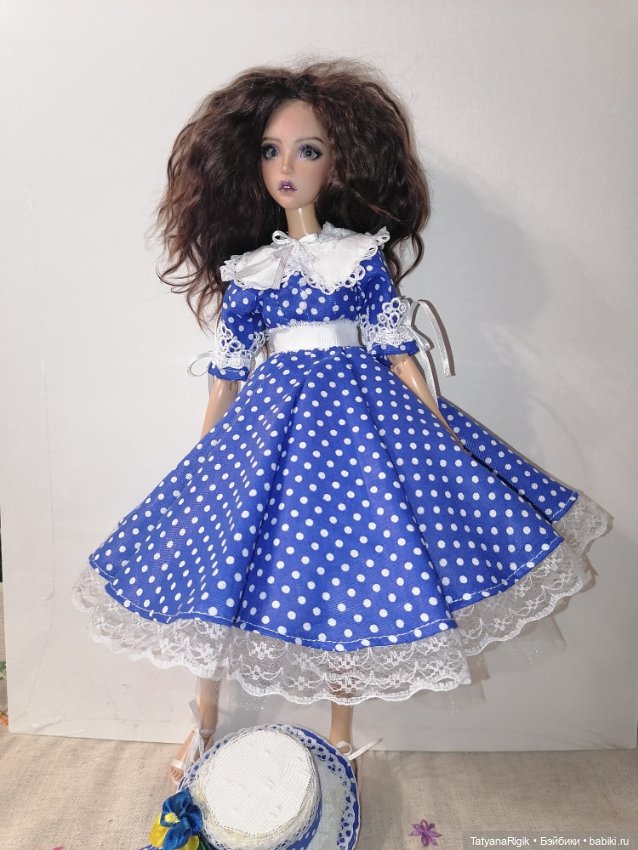 Платье в горошек для куклы параметров минифи (фото 4)