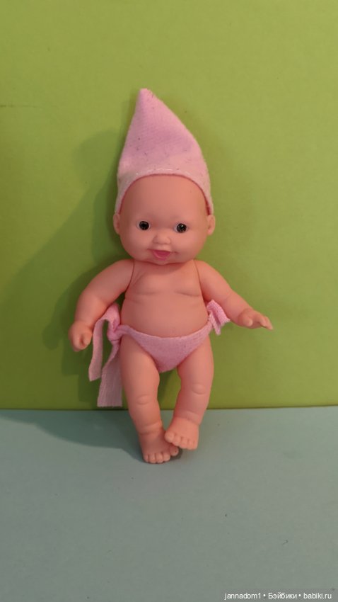 Виниловый кареглазый пупсик улыбашка, высота 12,5 см