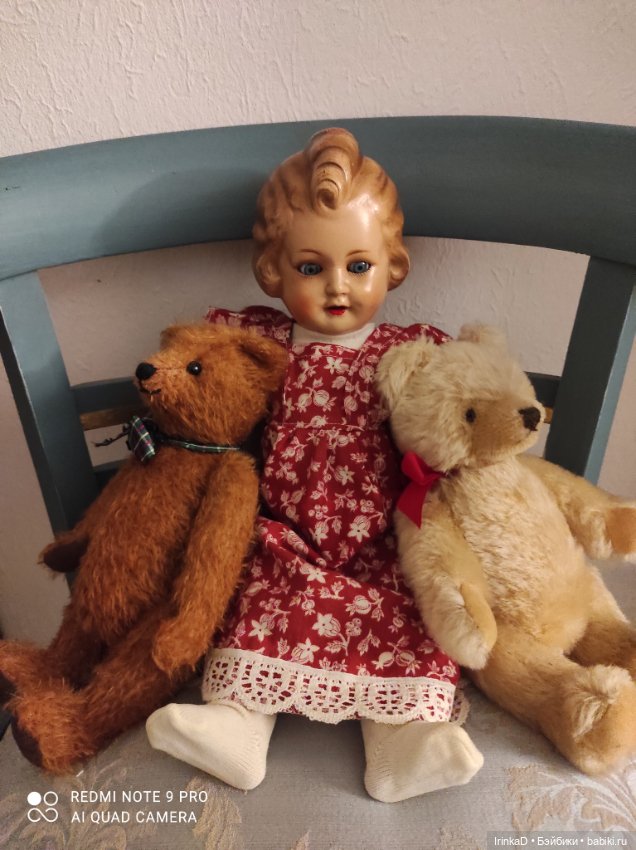 Антикварная редкая кукла с молдированными волосами, буклей. Германия (фото 2)