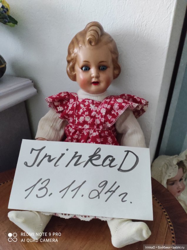 Антикварная редкая кукла с молдированными волосами, буклей. Германия