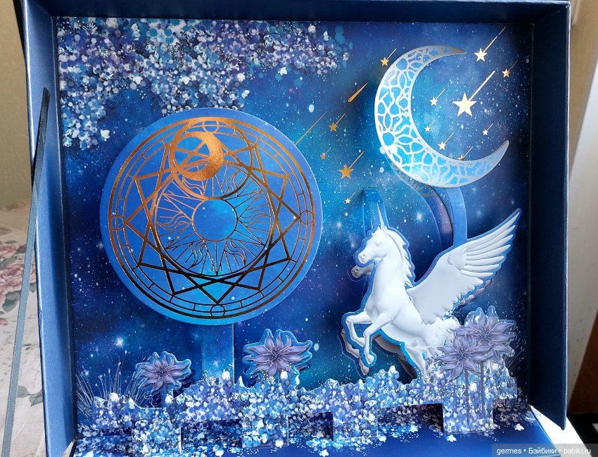 Комплект из коробки и пакета с объемным рисунком для кукол и мишек (фото 5)