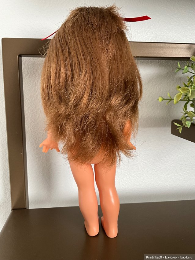 Очаровательная кукла Ева в полосатом платье с длинными волосами. Eva Harta, Goebel, ФРГ (фото 4)