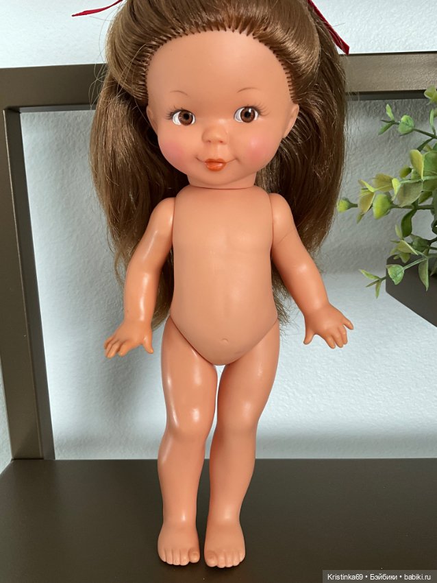 Очаровательная кукла Ева в полосатом платье с длинными волосами. Eva Harta, Goebel, ФРГ (фото 3)