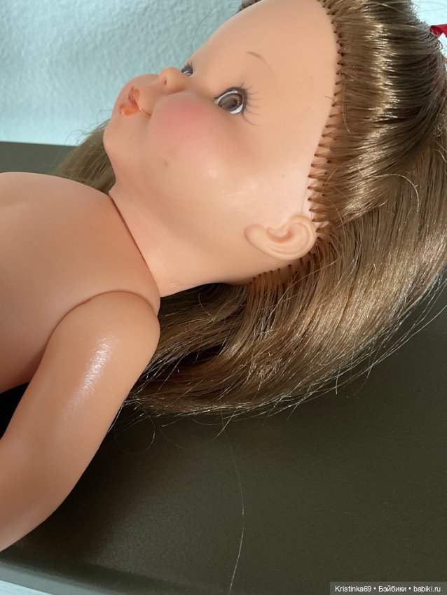 Очаровательная кукла Ева в полосатом платье с длинными волосами. Eva Harta, Goebel, ФРГ (фото 7)