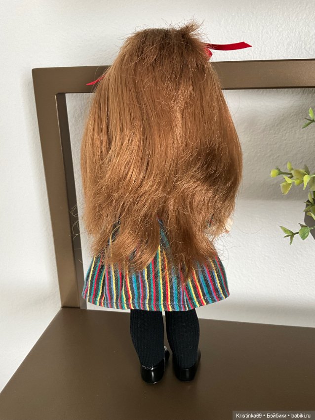 Очаровательная кукла Ева в полосатом платье с длинными волосами. Eva Harta, Goebel, ФРГ (фото 2)