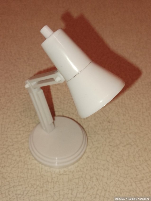 Белая настольная лампа для кукол 1/6 (Барби, Integrity) с настоящим светом