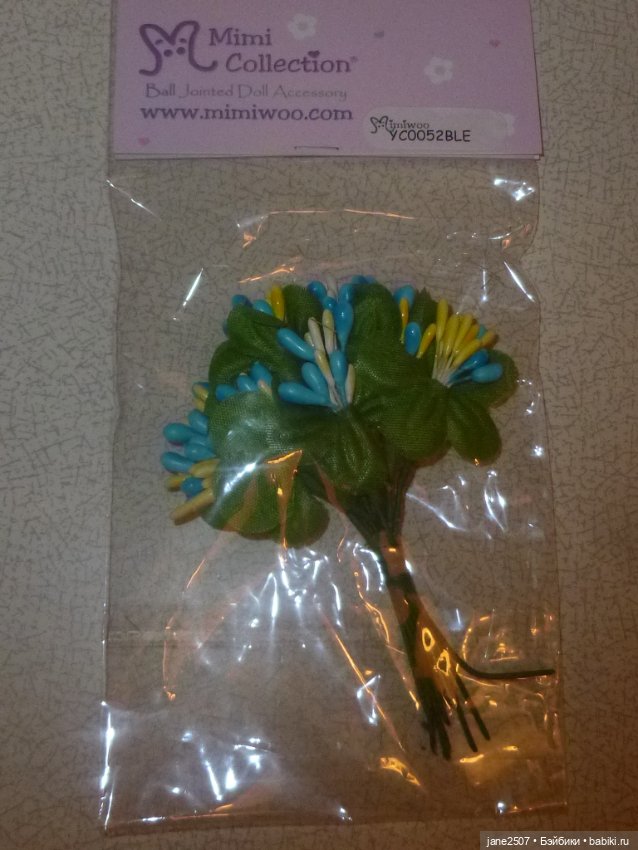Букет Mimi Collection для Барби, Integrity, Momoko, кукол формата 1:6 голубой (новый в упаковке) (фото 2)