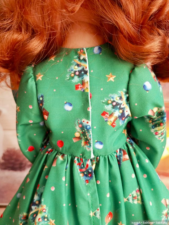 Платье "Ёлочки" для куклы Готц 50 см (фото 3)