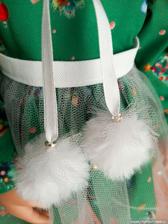 Платье "Ёлочки" для куклы Готц 50 см (фото 6)