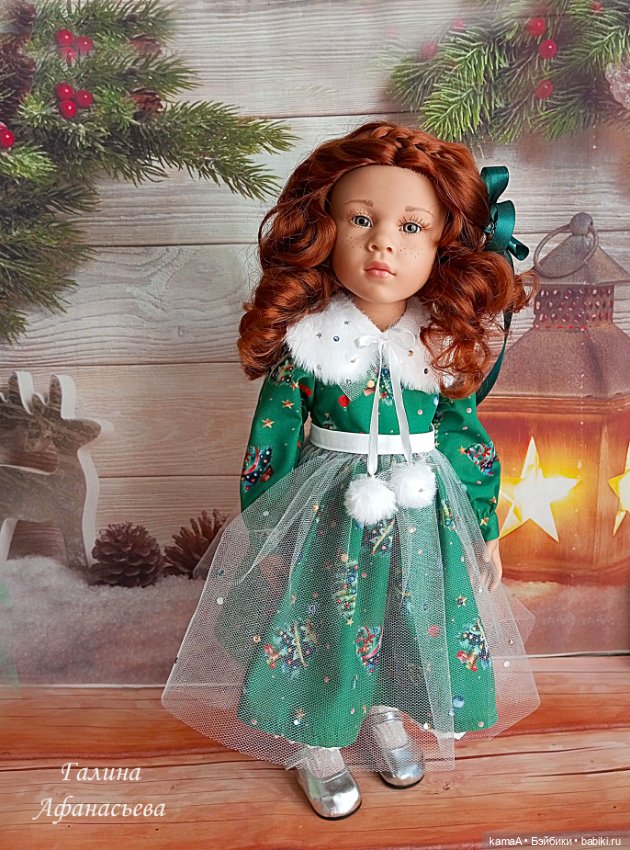Платье "Ёлочки" для куклы Готц 50 см (фото 4)