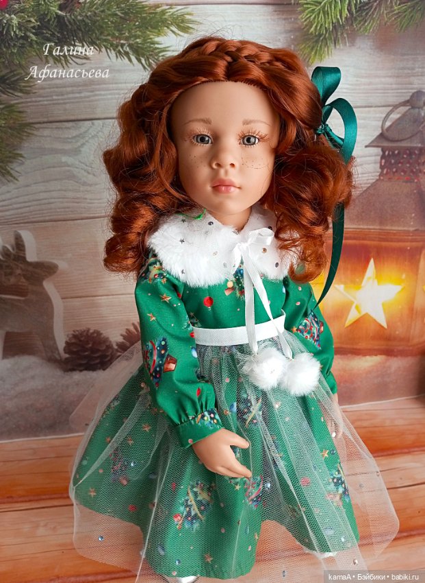 Платье "Ёлочки" для куклы Готц 50 см (фото 5)