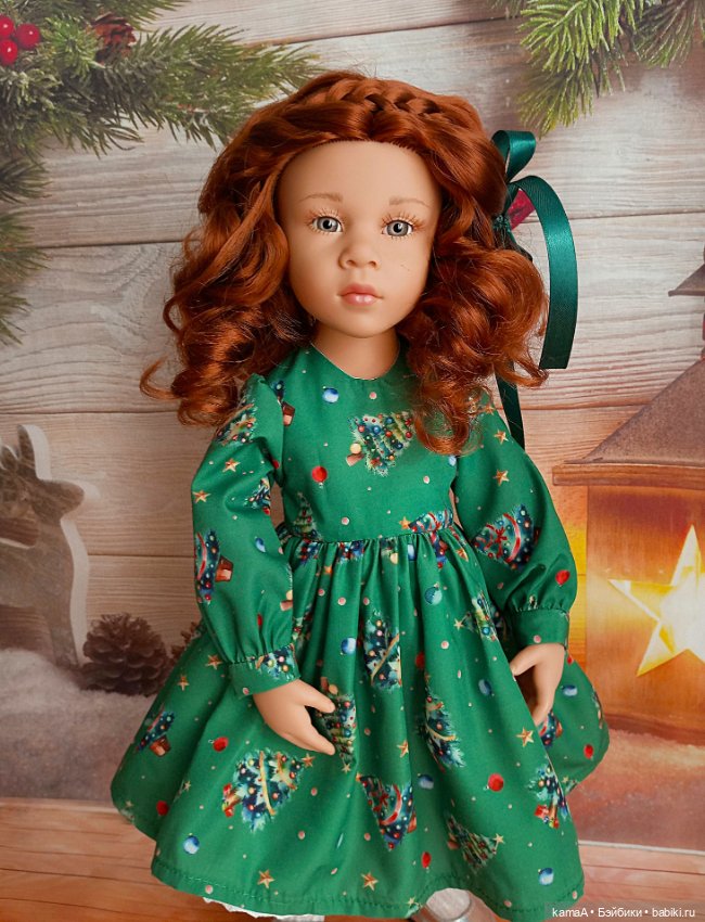 Платье "Ёлочки" для куклы Готц 50 см (фото 2)