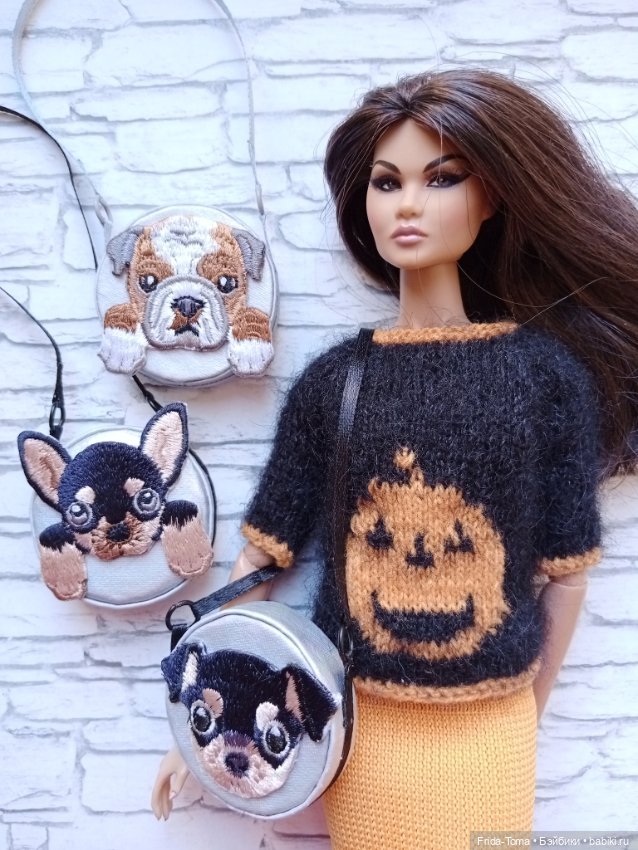 Сумочка для барби кукольная сумка вышивка кошечка собачка лисичка панда Момоко Поппи ФР ИТ Дисней