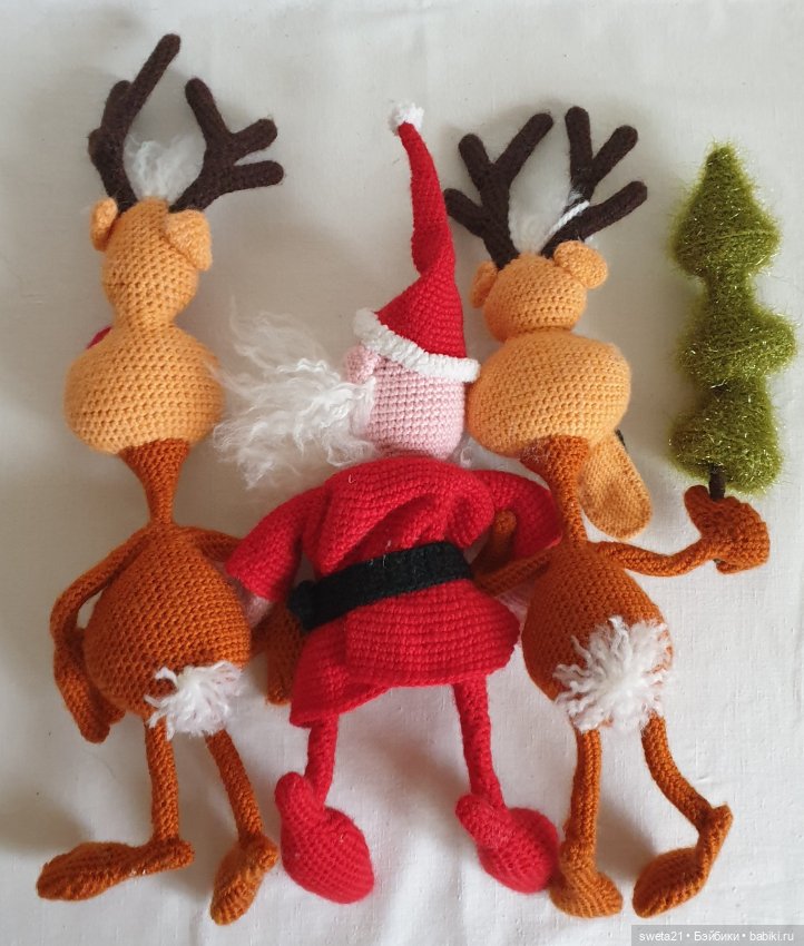 Санта и новогодние олени — Авторские игрушки (фото 5)