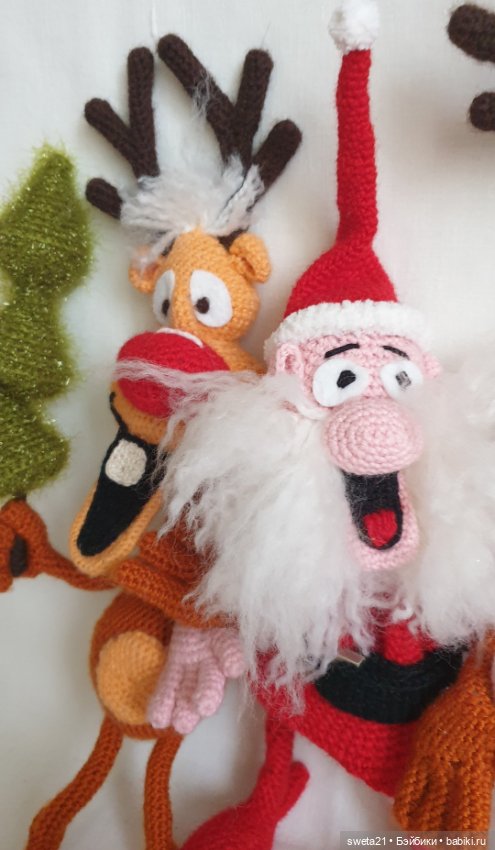 Санта и новогодние олени — Авторские игрушки (фото 2)
