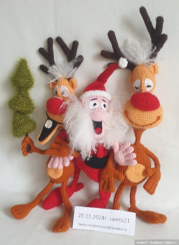 Санта и новогодние олени — Авторские игрушки (фото 6)