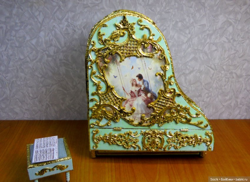 Рояль в масштабе 1:12 — Кукольная мебель (фото 5)