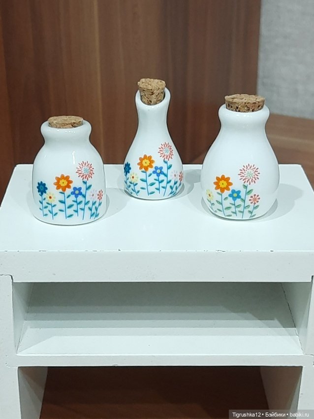 Керамические бутылочки — Миниатюра для кукол (фото 3)