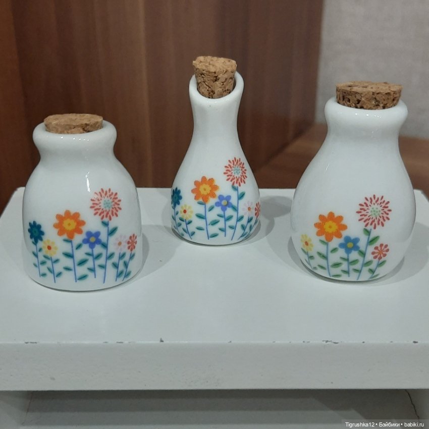 Керамические бутылочки — Миниатюра для кукол (фото 2)