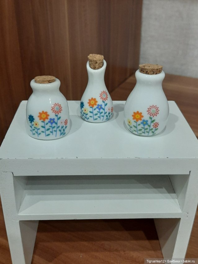 Керамические бутылочки — Миниатюра для кукол