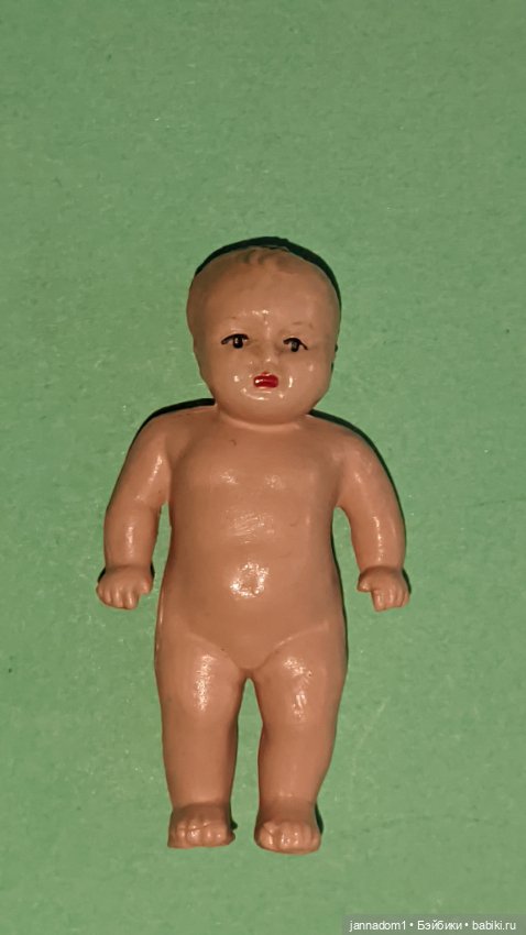 Редкий довоенный целлулоидный пупсик Minerva, высота 5 см (фото 8)