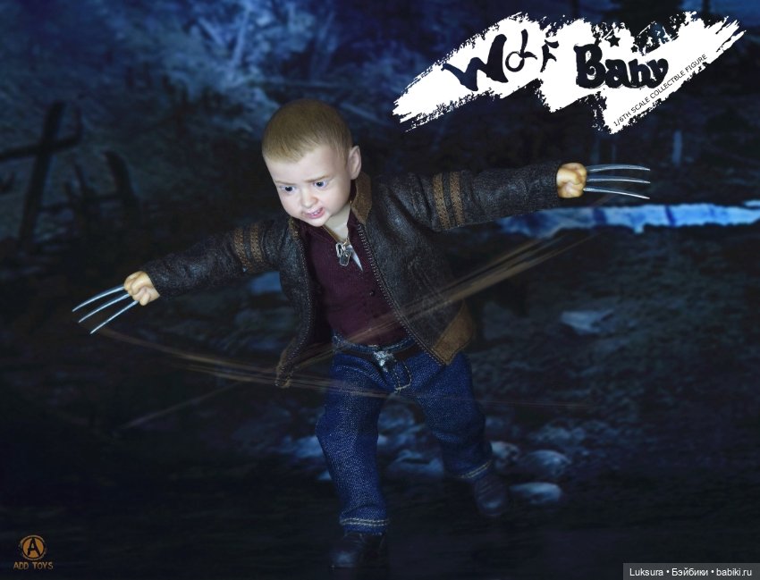 Редкий шарнирный мальчик от add toys, wolf baby в полной комплектации (фото 2)